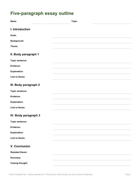 Preview of the first page of Essay outline (PDF/DOCX)